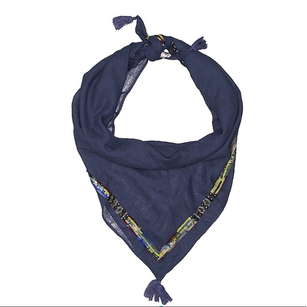 Navy beaded scarf